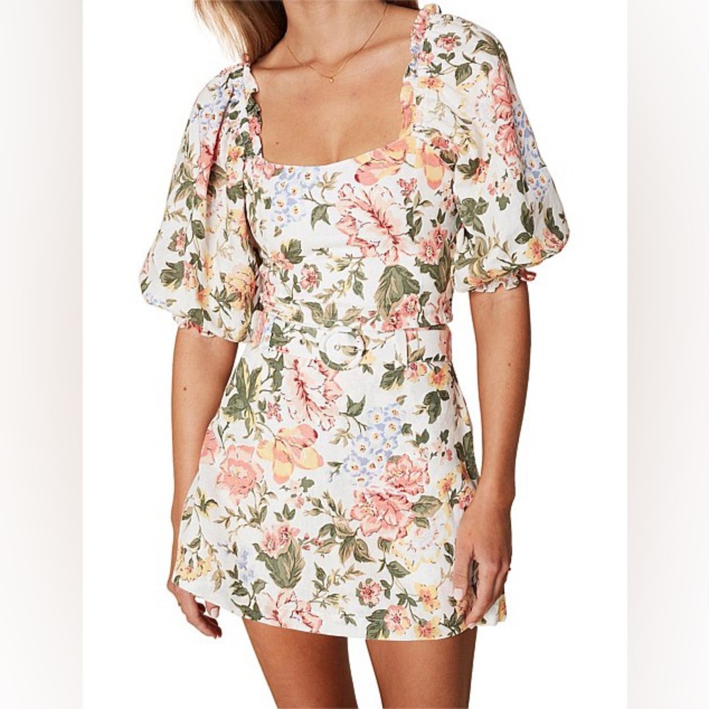 Faithfull the Brand Pietra Top - Floral Puff Sleeve Top
